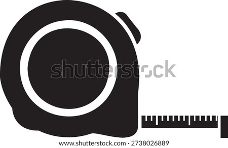 Measuring tape silhouette for construction, carpentry, tailoring, sewing, and accuracy-related projects.