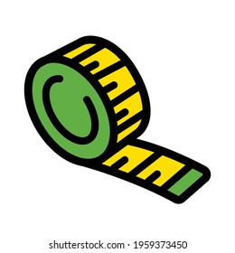 Measuring tape simple color icon. Meter vector illustration on white background.