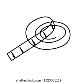 Measuring tape single line illustration. Vector