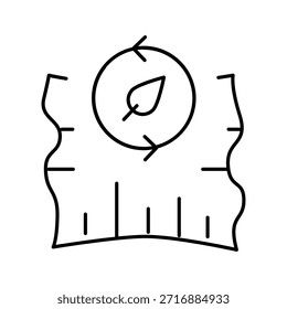 Measuring tape symbolizing weight loss and fitness progress, featuring a leaf and circular arrows representing a natural and cyclical metabolism for healthy lifestyle choices