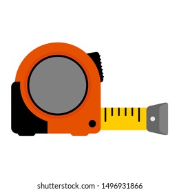 Measuring tape. Template for a poster of a construction and repair company. Flat vector illustration isolated on white background.