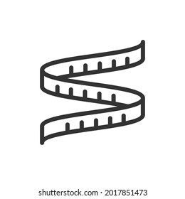 Measuring tape thin line icon. Symbol in trendy outline style. Premium design for web and apps. Perfect for UI.