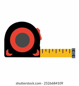 Medição da imagem de design do ícone da ferramenta de fita. Ilustração de vetor plano.