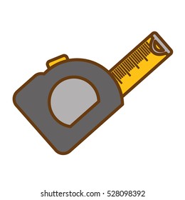 measuring tape tool icon image vector illustration design 