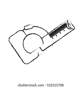 measuring tape tool icon image vector illustration design 