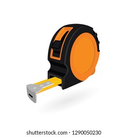 Measuring tape tool. Tape measure vector illustration isolated on white background.