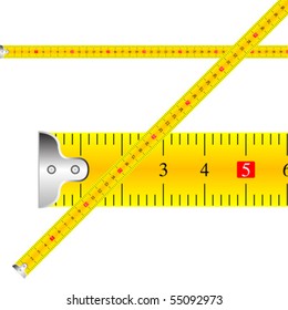 measuring tape vector against white background, abstract vector art illustration