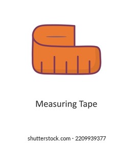 Measuring Tape Vector Filled outline Icon Design illustration. Workout Symbol on White background EPS 10 File