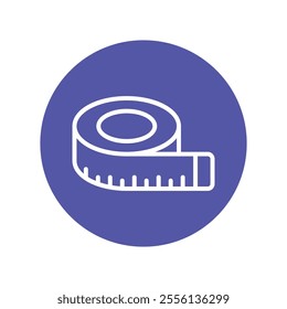 Measuring Tape  vector Glyph Cricle Icon.Eps file 10