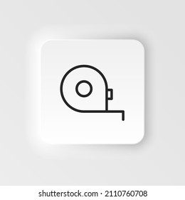 Measuring, tape vector icon. Element of design tool for mobile concept and web apps vector. Thin neumorphic style vector icon for website design