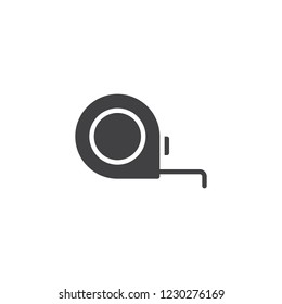 Measuring tape vector icon. filled flat sign for mobile concept and web design. Roulette construction ruler simple solid icon. Symbol, logo illustration. Pixel perfect vector graphics