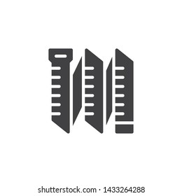 Measuring tape vector icon. filled flat sign for mobile concept and web design. Sewing tool, tape measure glyph icon. Symbol, logo illustration. Vector graphics