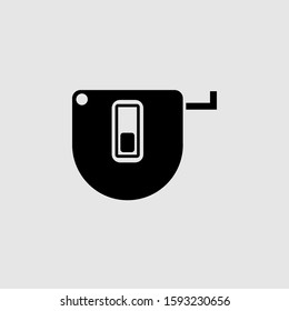 Measuring tape vector icon. Filled flat sign for mobile concept and web design. Measuring tape glyph icon. Symbol, logo illustration. Vector graphics
