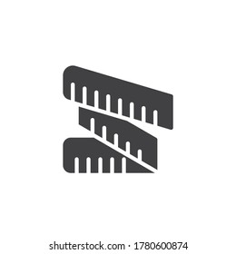Measuring tape vector icon. filled flat sign for mobile concept and web design. Tape, measure glyph icon. Symbol, logo illustration. Vector graphics