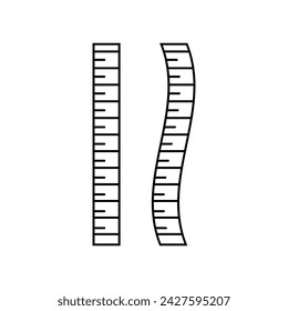 Measuring tape vector icon in flat style