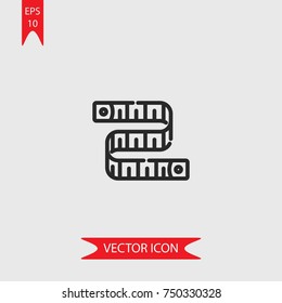 Measuring tape vector icon, illustration symbol