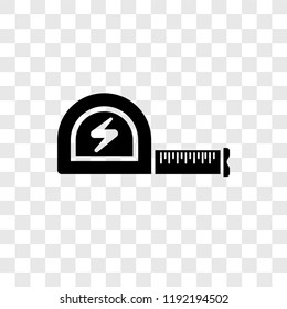 Measuring tape vector icon isolated on transparent background, Measuring tape transparency logo concept