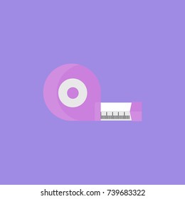 measuring tape vector isolated in purple  background