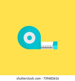 measuring tape vector isolated in yellow  background