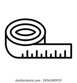 Measuring Tape Vector Line Icon Design