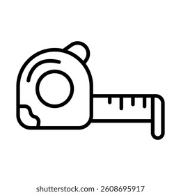 Measuring Tape Vector Line Icon Design