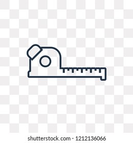 Measuring tape vector outline icon isolated on transparent background, high quality linear Measuring tape transparency concept can be used web and mobile