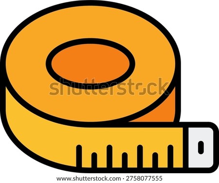 Measuring tape vector for renovation measurement tool, construction illustration for accurate building planning