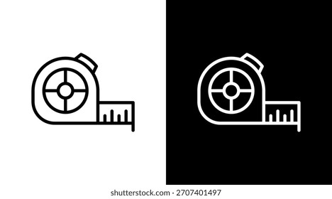 Cinta de medición de diseño de conjunto de iconos blancos