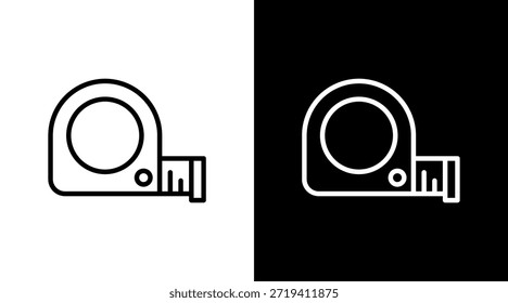 Cinta de medición de diseño de conjunto de iconos blancos