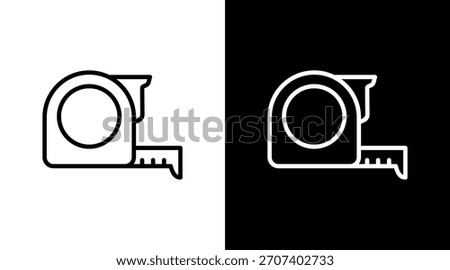Measuring Tape White Icon Set Design