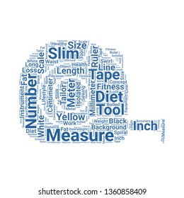 measuring tape word cloud. tag cloud about measuring tape.