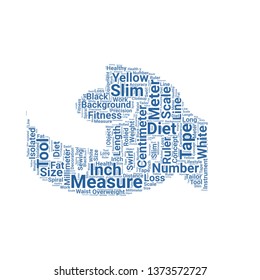 measuring tape word cloud. tag cloud about measuring tape