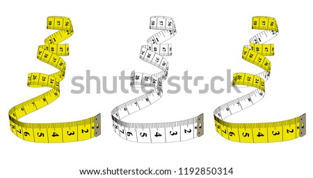 Measuring tape,diet theme. Theme for the studio, dressmaking. Vector illustration.