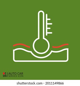 Measuring temperature. Vector image of car service icon. Conception of automobiles.