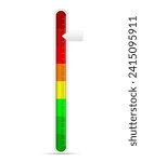Measuring thermometer on a white background. Vector illustration.