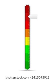 Measuring thermometer on a white background. Vector illustration.