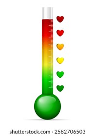 Measuring thermometer on a white background. Vector illustration.