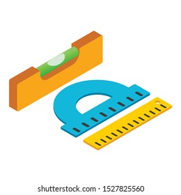 Measuring tool icon. Isometric illustration of measuring tool vector icon for web