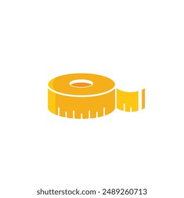 Measuring tool logo illustration, meter roll  suitable for music stores and communities