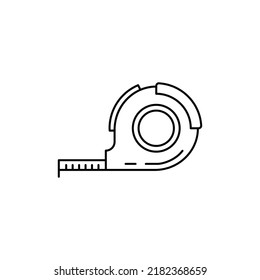 Messwerkzeug, Roulettesymbol im Strichstil Symbol einzeln auf weißem Hintergrund