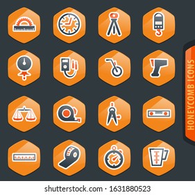 Measuring tools color vector icons for user interface design