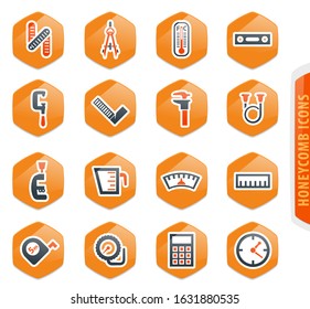 Measuring tools color vector icons for user interface design