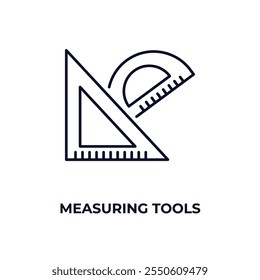 measuring tools outline icon. Linear vector from education concept. Thin line measuring tools icon isolated on white background