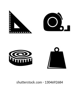 Measuring Tools, Rulers. Simple Related Vector Icons Set for Video, Mobile Apps, Web Sites, Print Projects and Your Design. Measuring Tools, Rulers icon Black Flat Illustration on White Background.