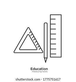 Measuring tools vector illustration lineal color and filled design