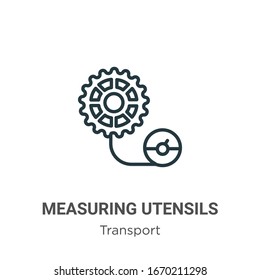 Das Symbol für die Vektorillustration der Messgeräte. Dünne schwarze Messgeräte, Symbol, einfache Vektorillustration aus bearbeitbarem Transportkonzept, einzeln auf weißem Hintergrund