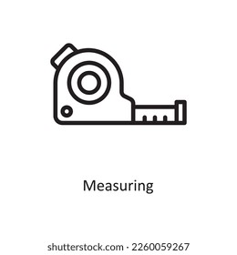 Messung von Vektorgrafik-Outline-Symboldesign-Illustration. Engineering-Symbol auf weißem Hintergrund EPS10-Datei