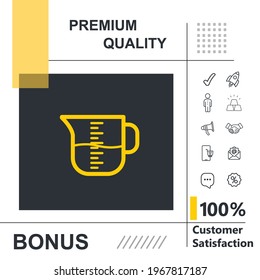 Measuring vector thin line icon with modern background