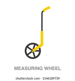 Measuring wheel / hodometer flat icon on white transparent background. You can be used measuring wheel icon for several purposes.