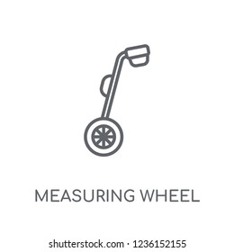 Measuring wheel linear icon. Modern outline Measuring wheel logo concept on white background from Construction collection. Suitable for use on web apps, mobile apps and print media.